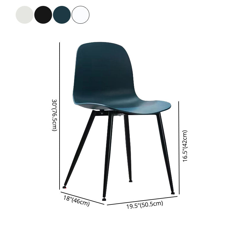 Sedia da casa per la casa contemporanea gambe in metallo sedia da pranzo in plastica (set di 4)