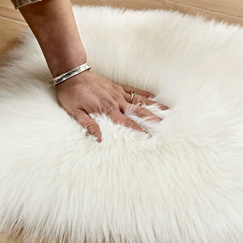 Modern Oval Plush Rug Solid Color Area Carpet Friendly Easy Care Indoor Rug for Bedroom