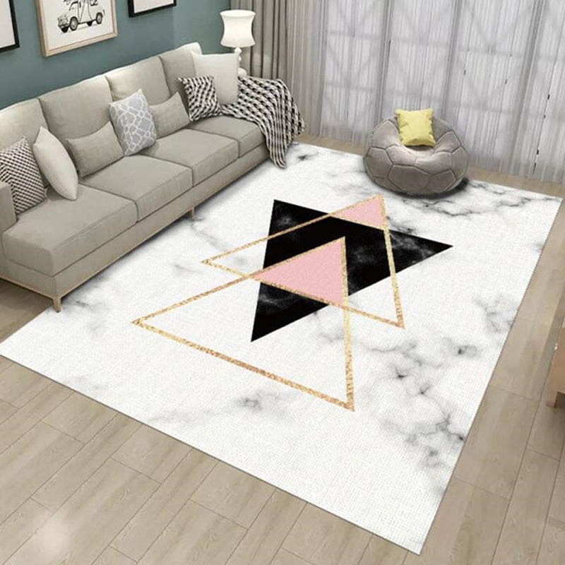 Contemporary Rug Polyester Abstract Rug Non-Slip Backing Rug for Home Decoration
