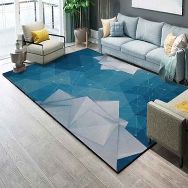 Contemporary Rug Polyester Abstract Rug Non-Slip Backing Rug for Home Decoration