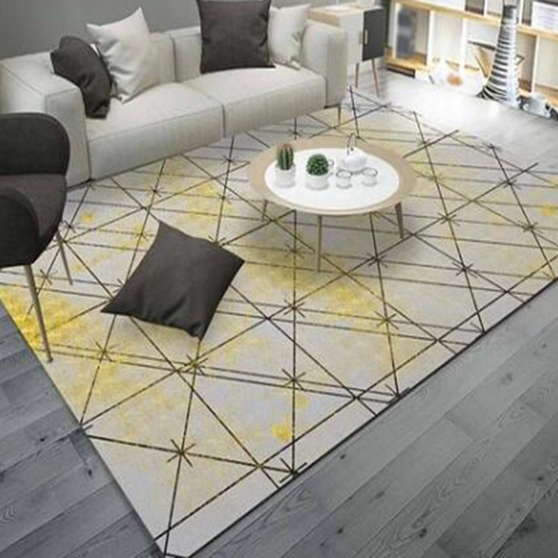 Contemporary Rug Polyester Abstract Rug Non-Slip Backing Rug for Home Decoration