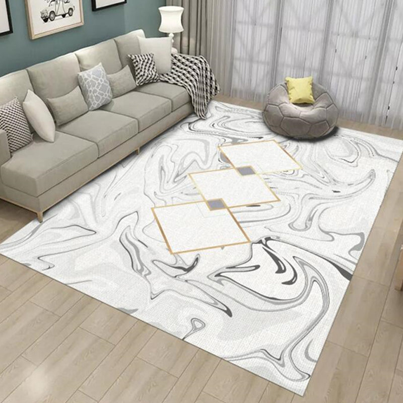 Contemporary Rug Polyester Abstract Rug Non-Slip Backing Rug for Home Decoration