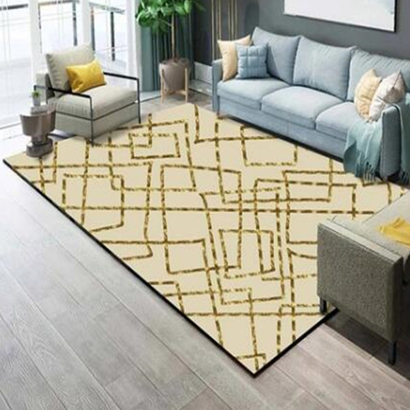 Contemporary Rug Polyester Abstract Rug Non-Slip Backing Rug for Home Decoration