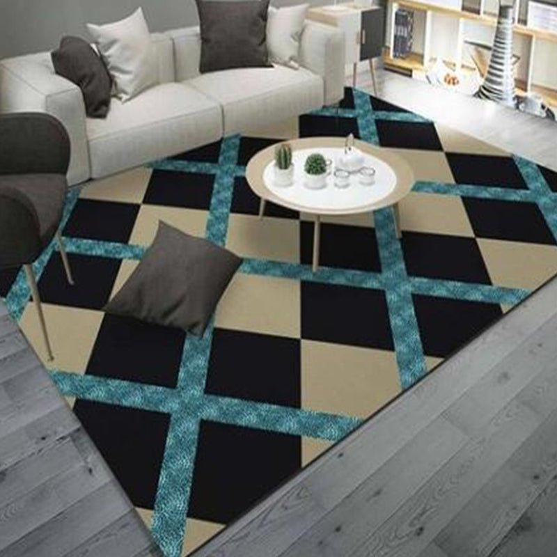 Contemporary Rug Polyester Abstract Rug Non-Slip Backing Rug for Home Decoration