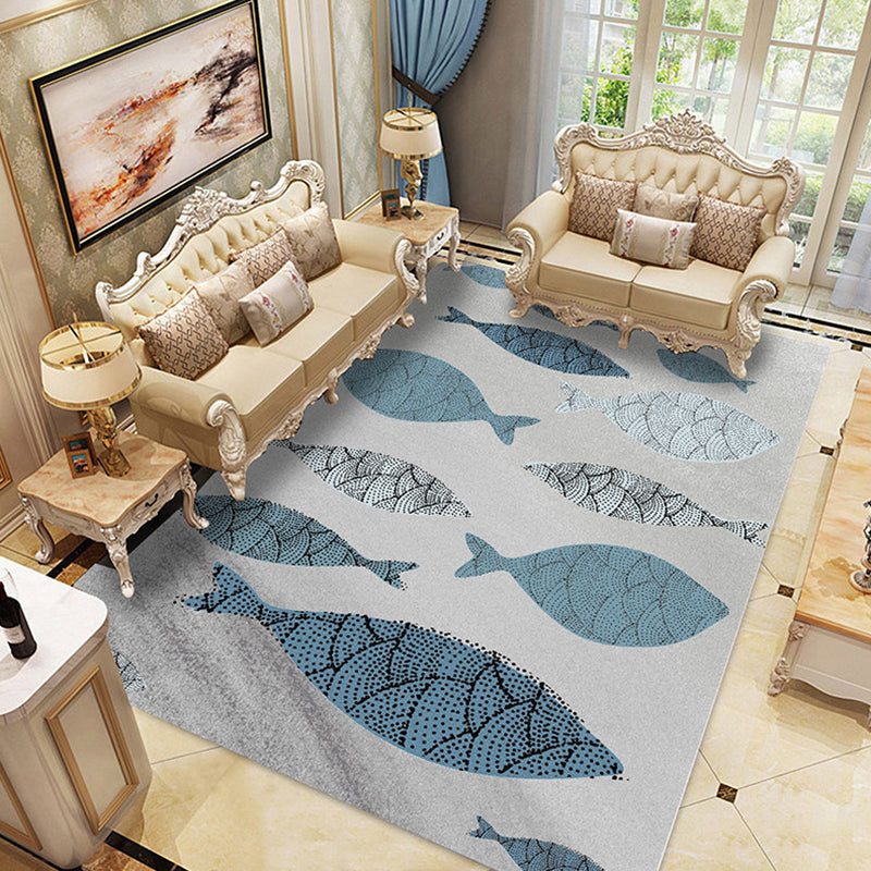 White Abstract Graphic Pattern Rug Polyester Rug Non-Slip Backing Rug for Home Decor