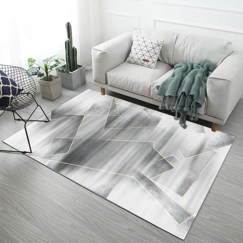 Modern Geometry Rug Polyester Rug Stain Resistant Carpet for Home Decor