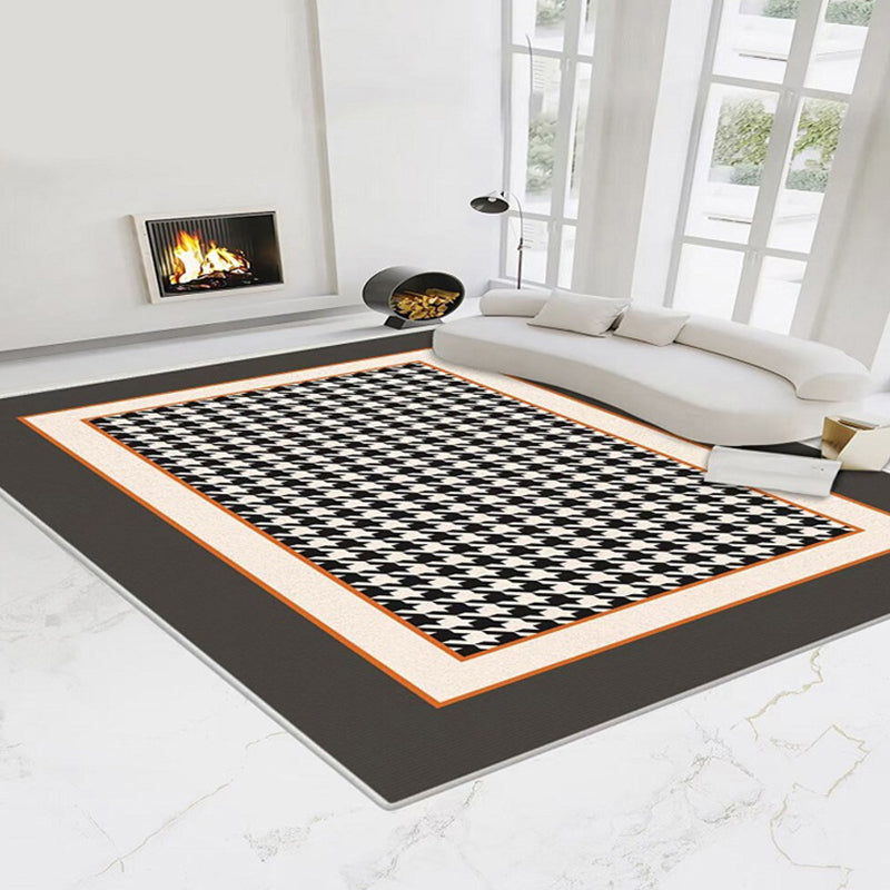 Donkergrijs modern tapijten polyester patroon tapijt wasbaar binnen tapijt voor woningdecoratie