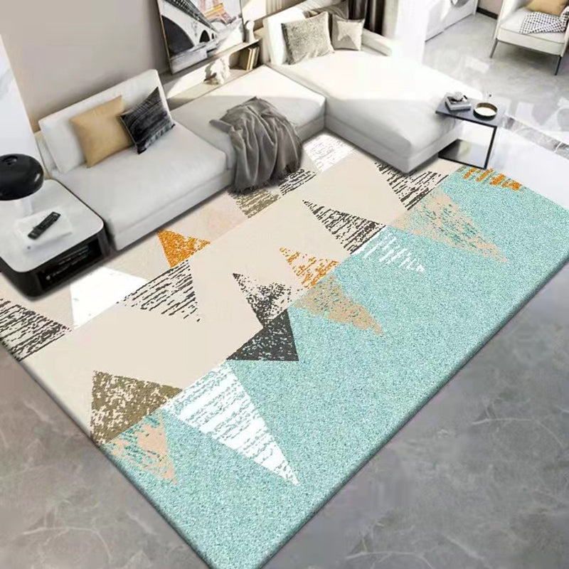 Dark Gray Modern Rug Polyester Geometric Scheme Rug Washable Rug for Drawing Room
