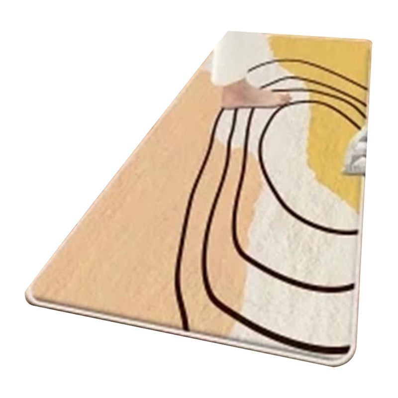 Beige Modern Rug Polyester Color Piece Rug Non-Slip Backing Rug for Living Room