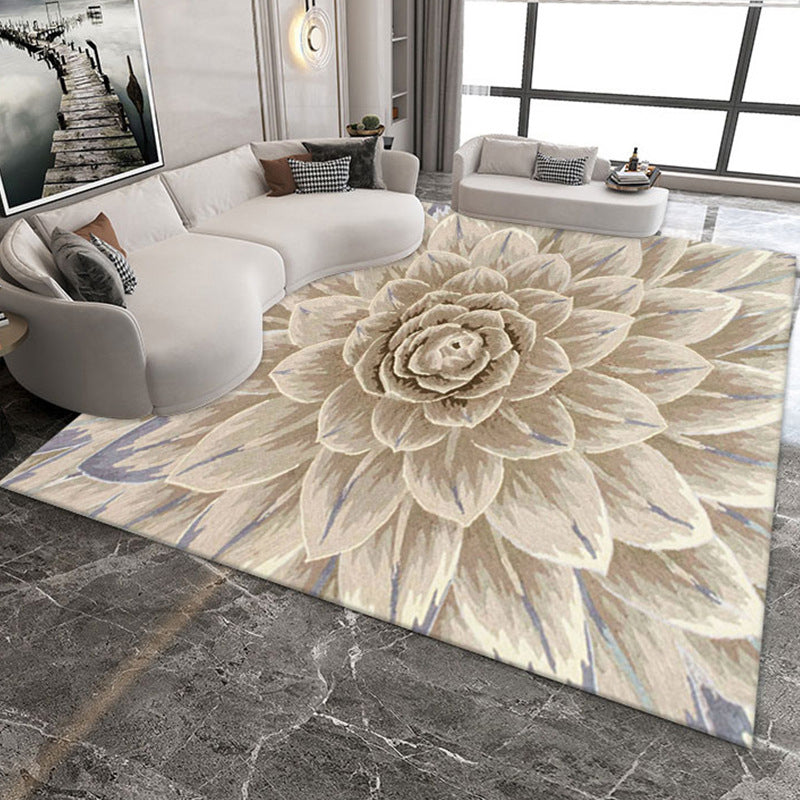 Black Lozenge Pattern Rug Polyester Modern Rug Washable Area Rug for Drawing Room