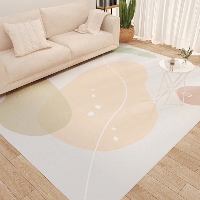 Brown Nordic Rug Polyester Contrast Color Rug Non-Slip Backing Rug for Drawing Room