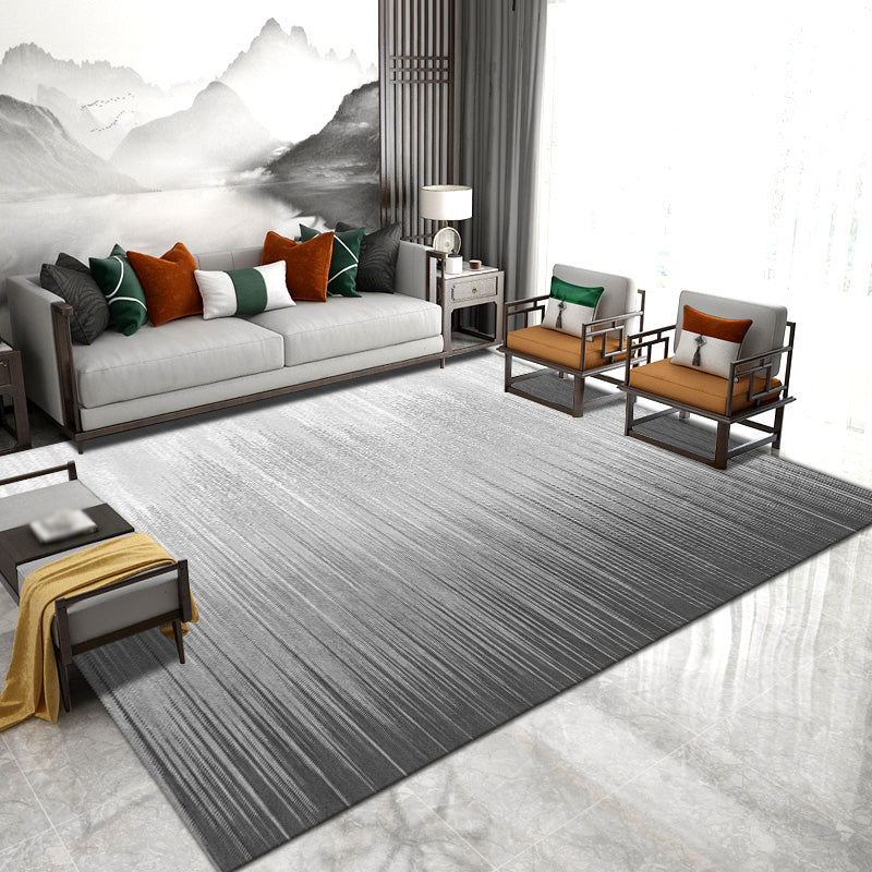 Brown Modern Rug Polyester Straight Line Rug Stain Resistant Rug for Living Room