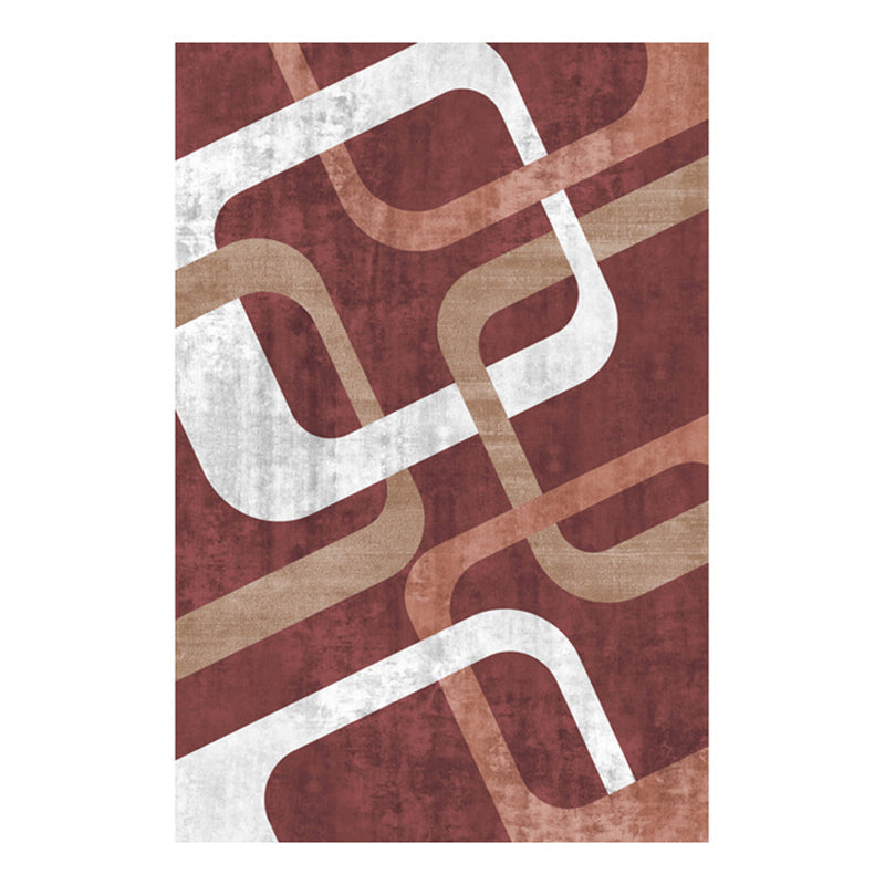 Light Brown Minimalist Rug Polyester Striped Rug Stain Resistant Rug for Living Room