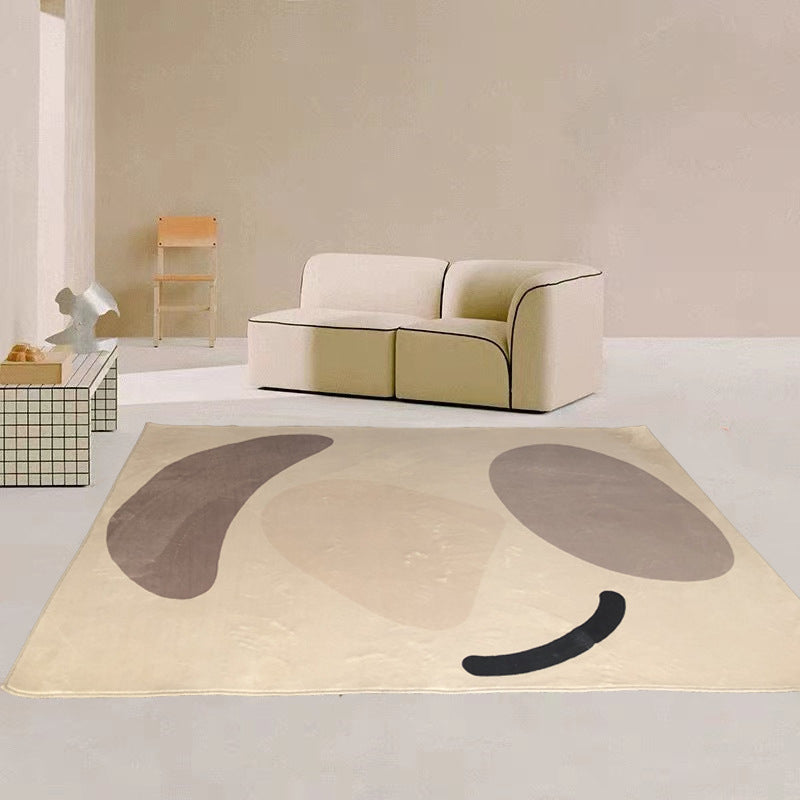 Brauner zeitgenössischer Teppich Polyester Farbe Klumpen Teppich nicht rutscher Backing Teppich für Wohnkultur