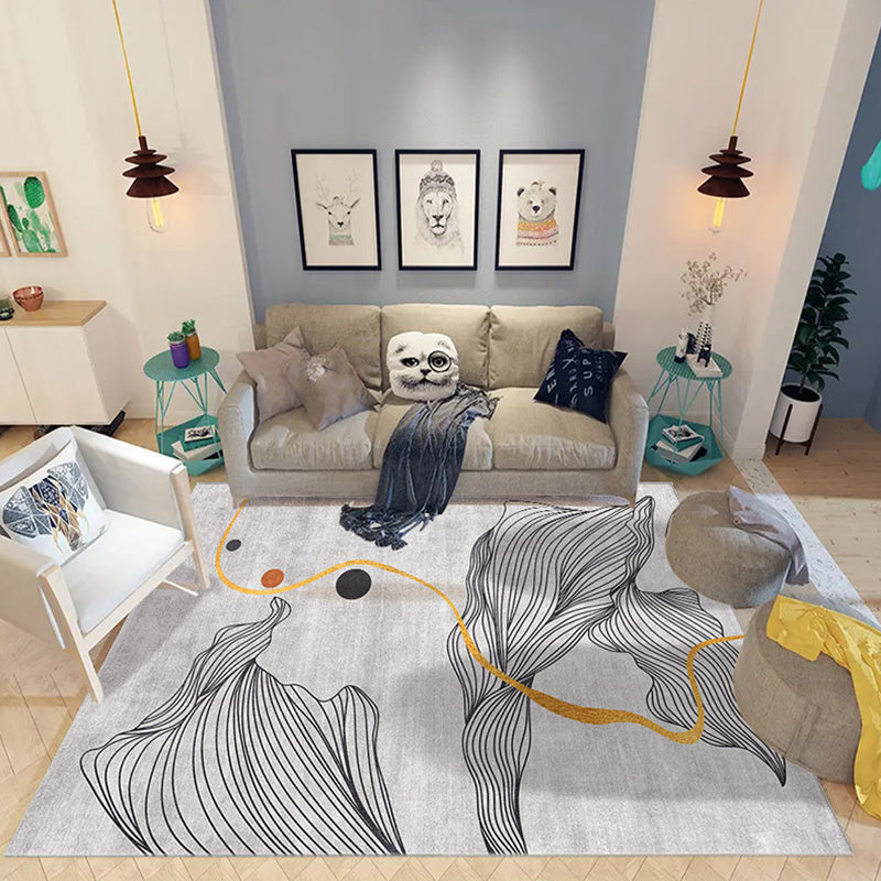 Light Brown Color Piece Area Rug Polyester Modern Rug Washable Rug for Drawing Room