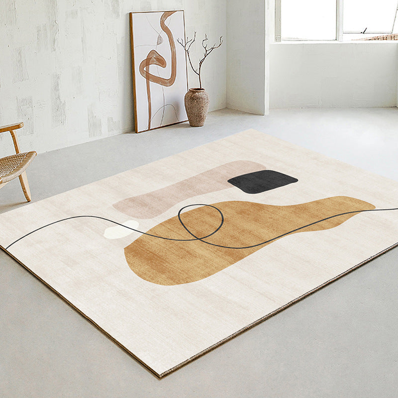 Orange einfacher Teppichpolyester-Kurve Teppich nicht rutscher Backing Teppich für Wohnzimmer