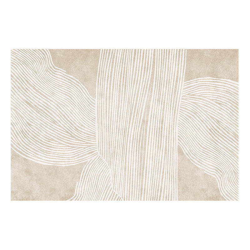 Light Brown Stripe Carpet Polyester Modern Carpet Washable Carpet for Living Room