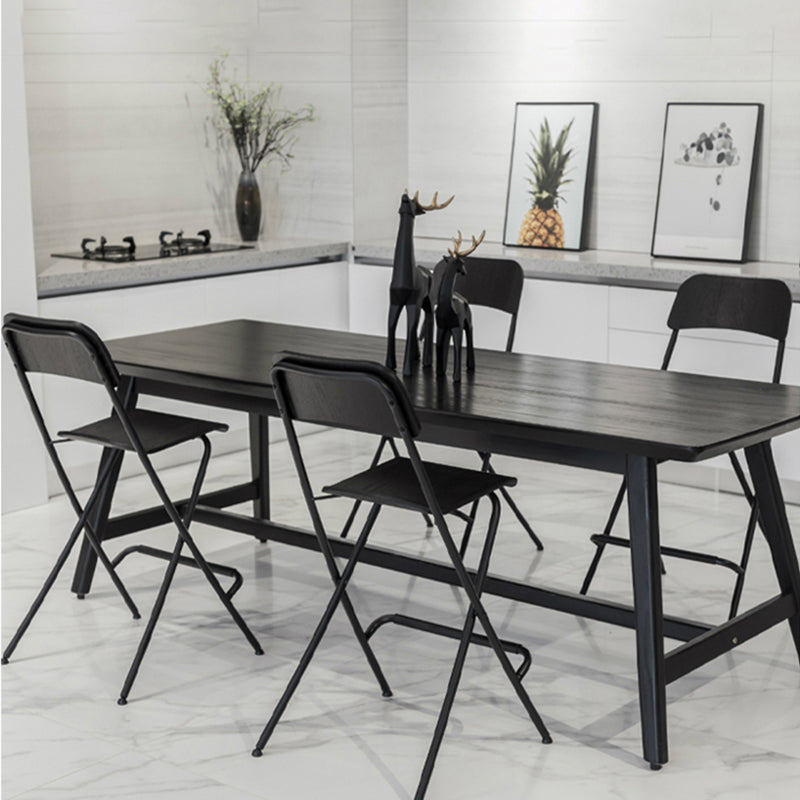 Nordic Wood Folding Barstool Simple Indoor Tall Stool with Square Seat, 1 Piece