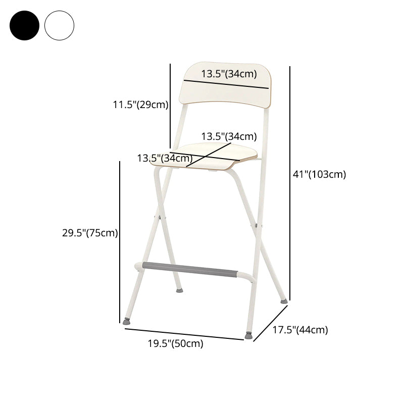Nordic Wood Folding Barstool Simple Indoor Tall Stool with Square Seat, 1 Piece