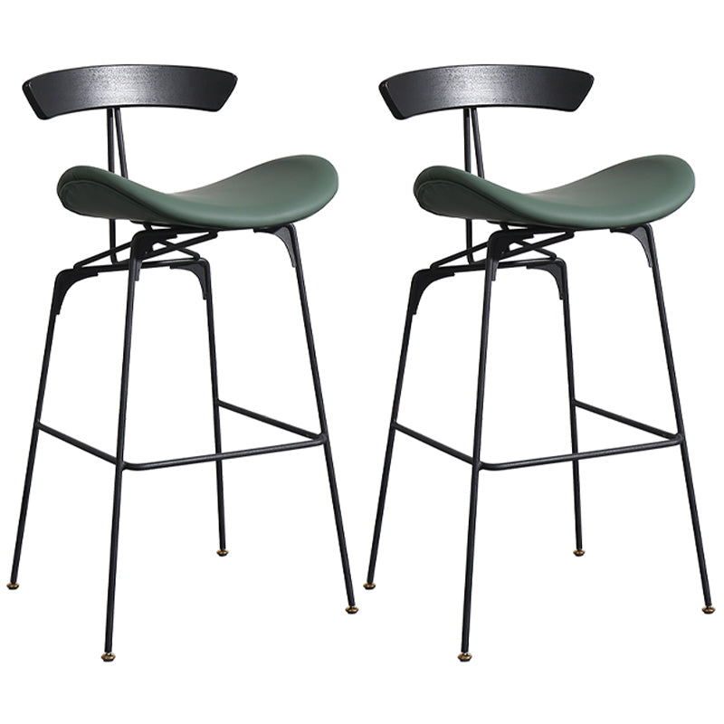 Nordic Iron Simple Barstool Indoor Hoher Hocker mit Nachahmungsleder (2) Set (2)