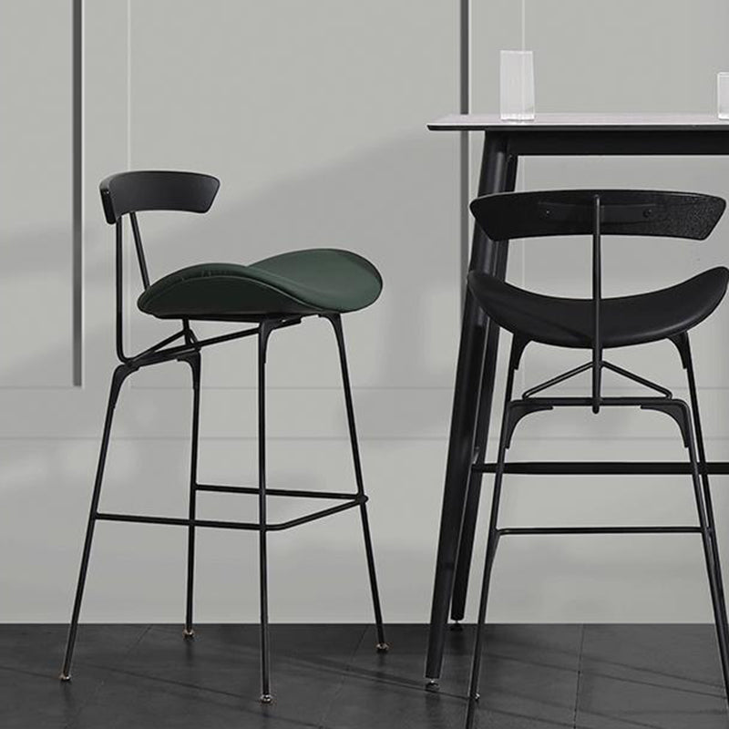 Nordic Iron Simple Barstool Indoor Hoher Hocker mit Nachahmungsleder (2) Set (2)
