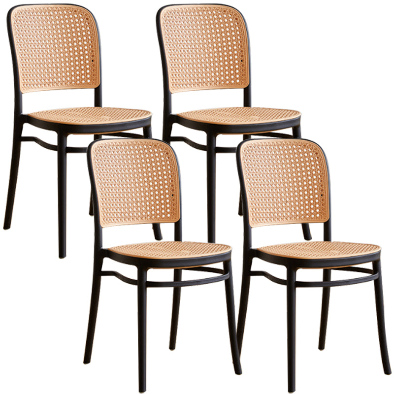 Nordic Plastic Simple Barhocker Indoor Hoher Hocker mit Sitz aus Rattanimitat