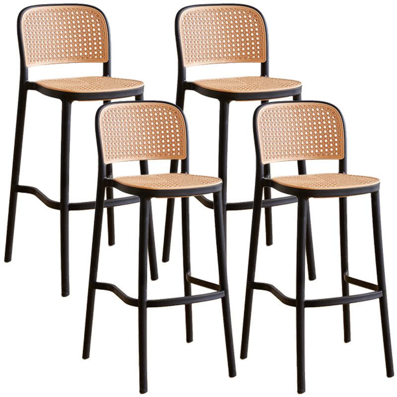 Nordic Plastic Simple Barhocker Indoor Hoher Hocker mit Sitz aus Rattanimitat