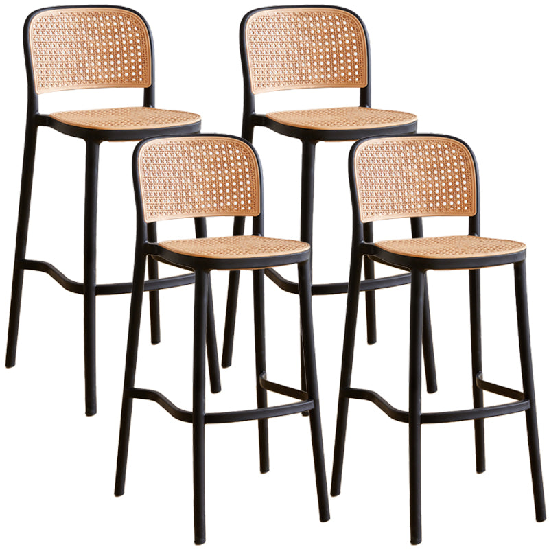 Nordic Plastic Simple Barhocker Indoor Hoher Hocker mit Sitz aus Rattanimitat