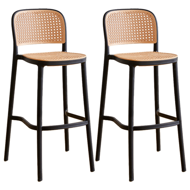 Nordic Plastic Simple Barhocker Indoor Hoher Hocker mit Sitz aus Rattanimitat