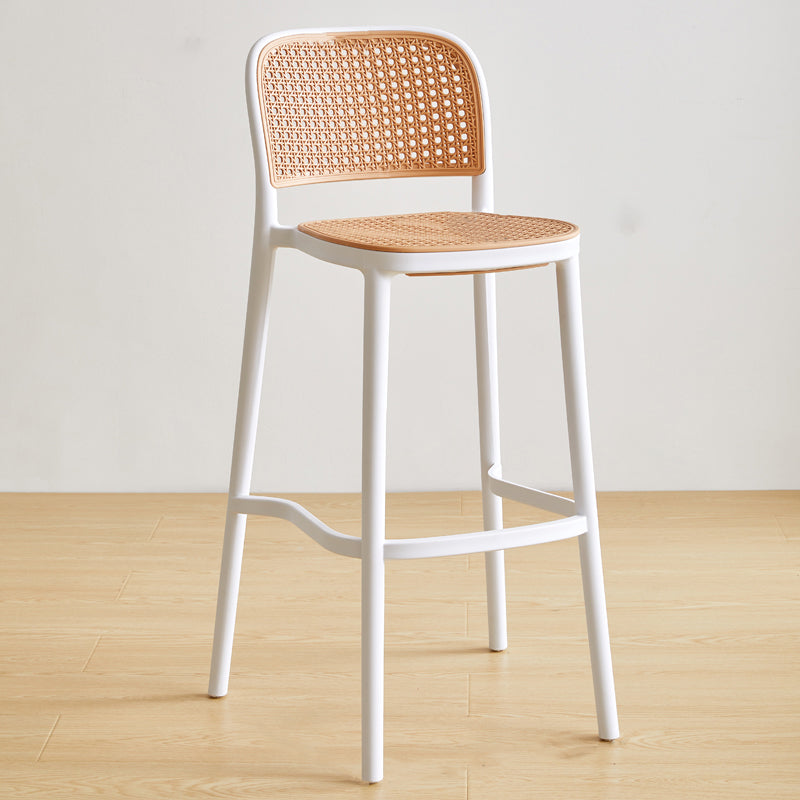Nordic Plastic Simple Barhocker Indoor Hoher Hocker mit Sitz aus Rattanimitat