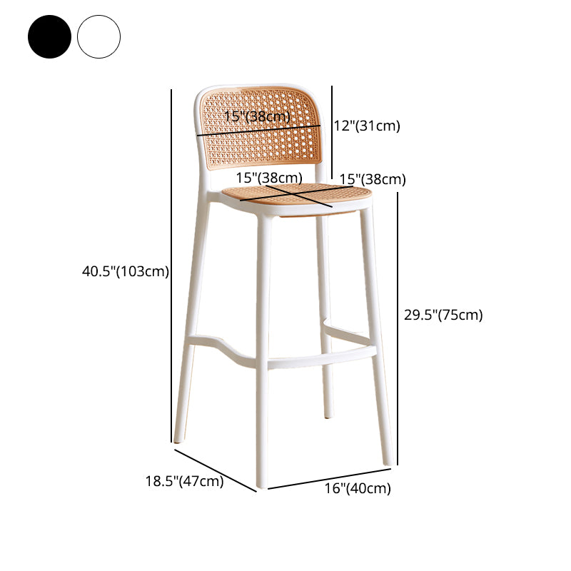 Nordic Plastic Simple Barhocker Indoor Hoher Hocker mit Sitz aus Rattanimitat