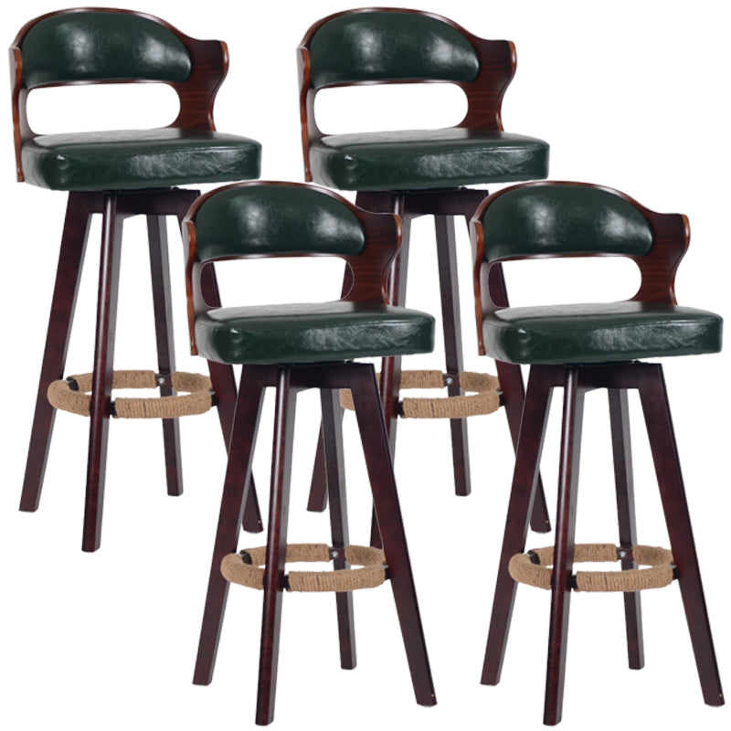 Nordischer Holz Low Rücken Barstool Schwenkerner hoher Hocker mit Polster
