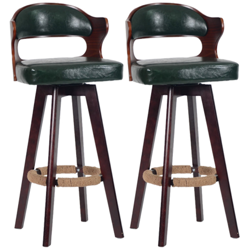 Nordischer Holz Low Rücken Barstool Schwenkerner hoher Hocker mit Polster
