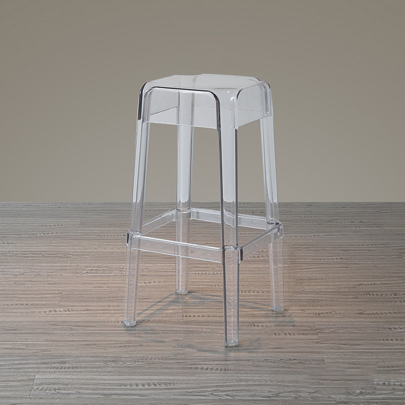 Nordic Style Stackable Barstool Transparent Plastic Bar Stool for Dinning Room