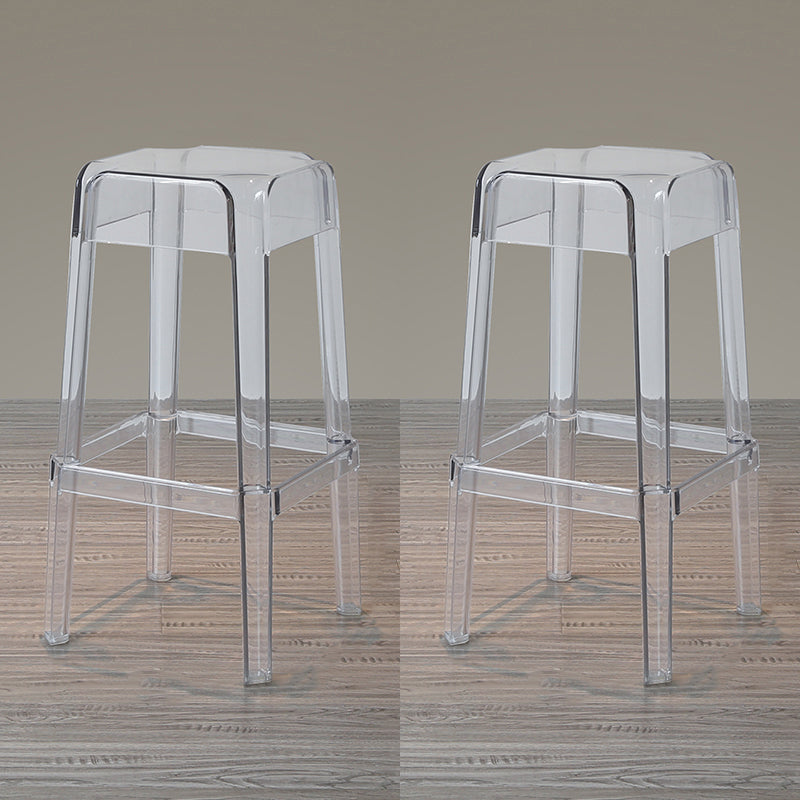 Nordic Style Stackable Barstool Transparent Plastic Bar Stool for Dinning Room