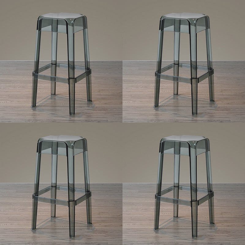 Nordic Style Stackable Barstool Transparent Plastic Bar Stool for Dinning Room