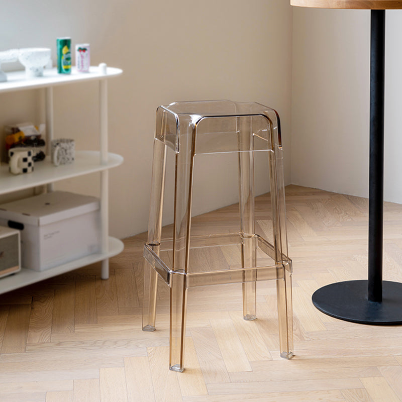 Nordic Style Stackable Barstool Transparent Plastic Bar Stool for Dinning Room