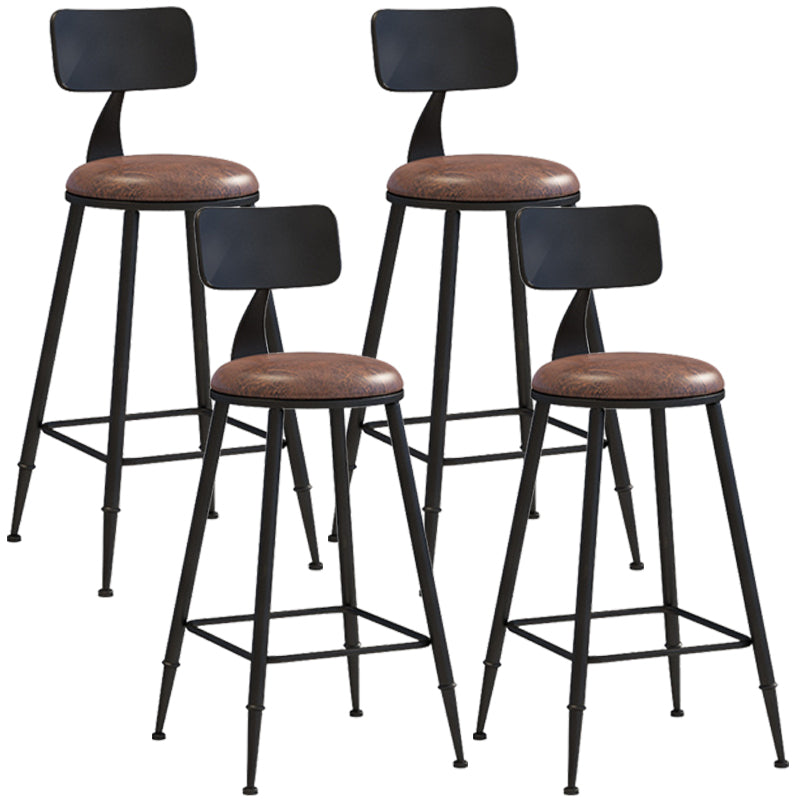 Industrial Style Barstool Indoor Metal 4 Legs Bar Stool for Coffee Shop