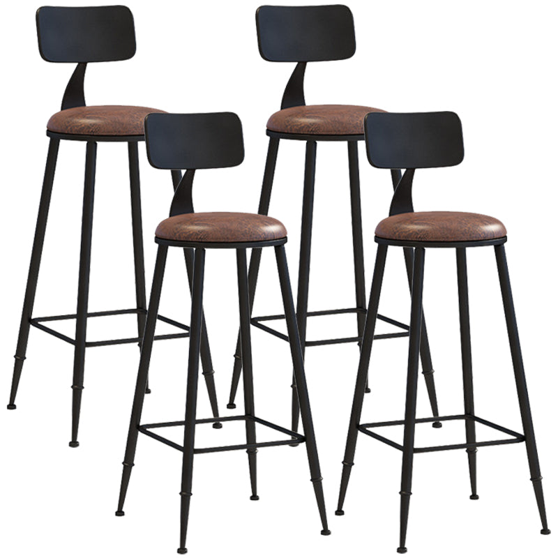 Industrial Style Barstool Indoor Metal 4 Legs Bar Stool for Coffee Shop
