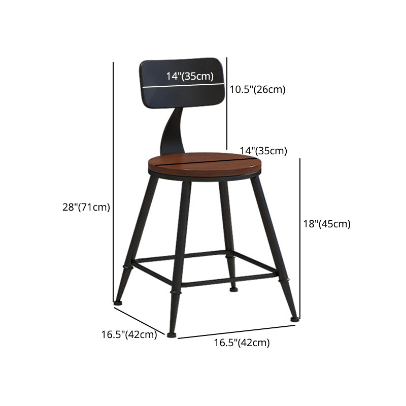 Industrial Style Barstool Indoor Metal 4 Legs Bar Stool for Coffee Shop