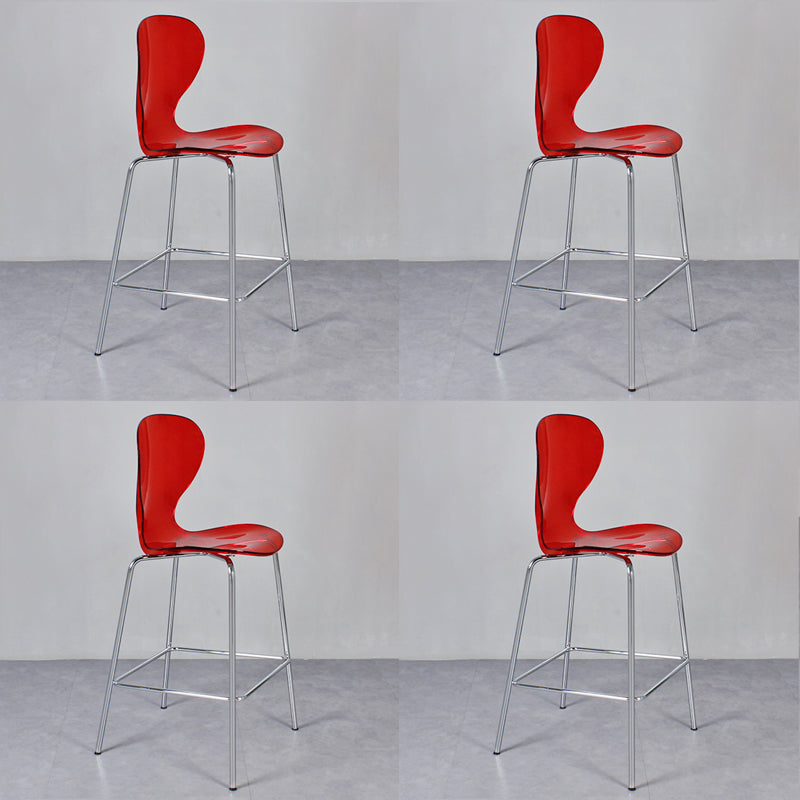 28-inch Height Barstool Modern Indoor Transparent Plastic Bar Stool