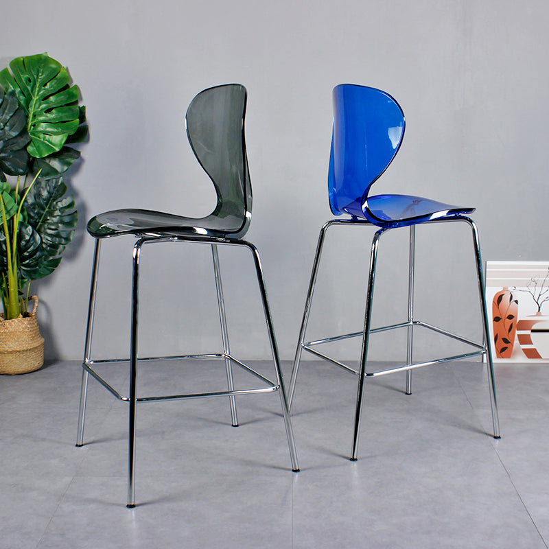 28-inch Height Barstool Modern Indoor Transparent Plastic Bar Stool
