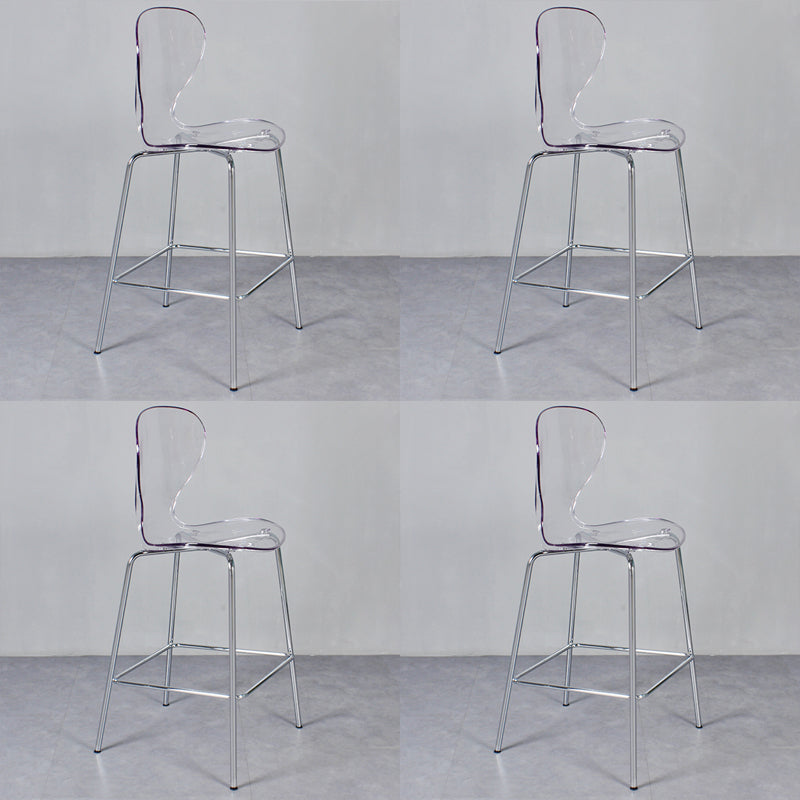 28-inch Height Barstool Modern Indoor Transparent Plastic Bar Stool