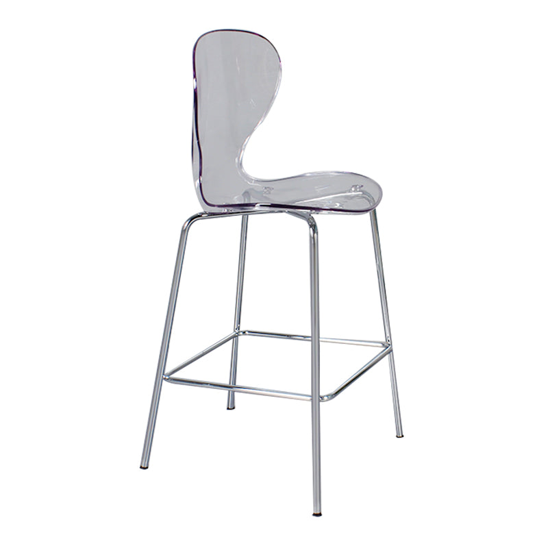 28-inch Height Barstool Modern Indoor Transparent Plastic Bar Stool