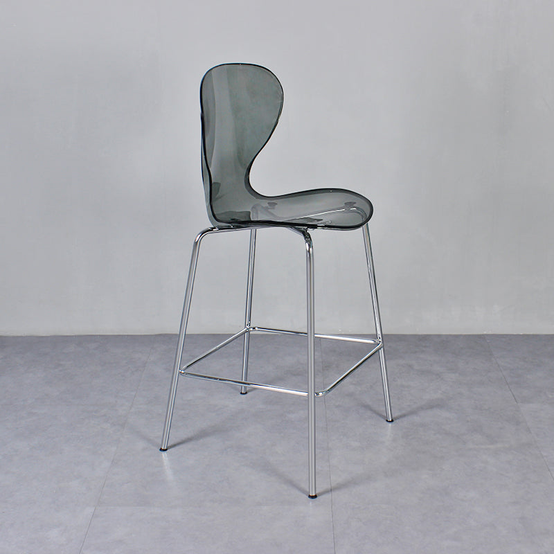 28-inch Height Barstool Modern Indoor Transparent Plastic Bar Stool