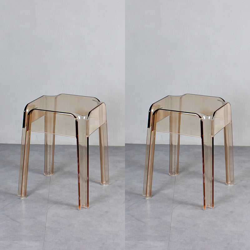 Stapelbarer Nordic-Barhocker aus Kunststoff, einfacher hoher Innenhocker mit quadratischem Sitz