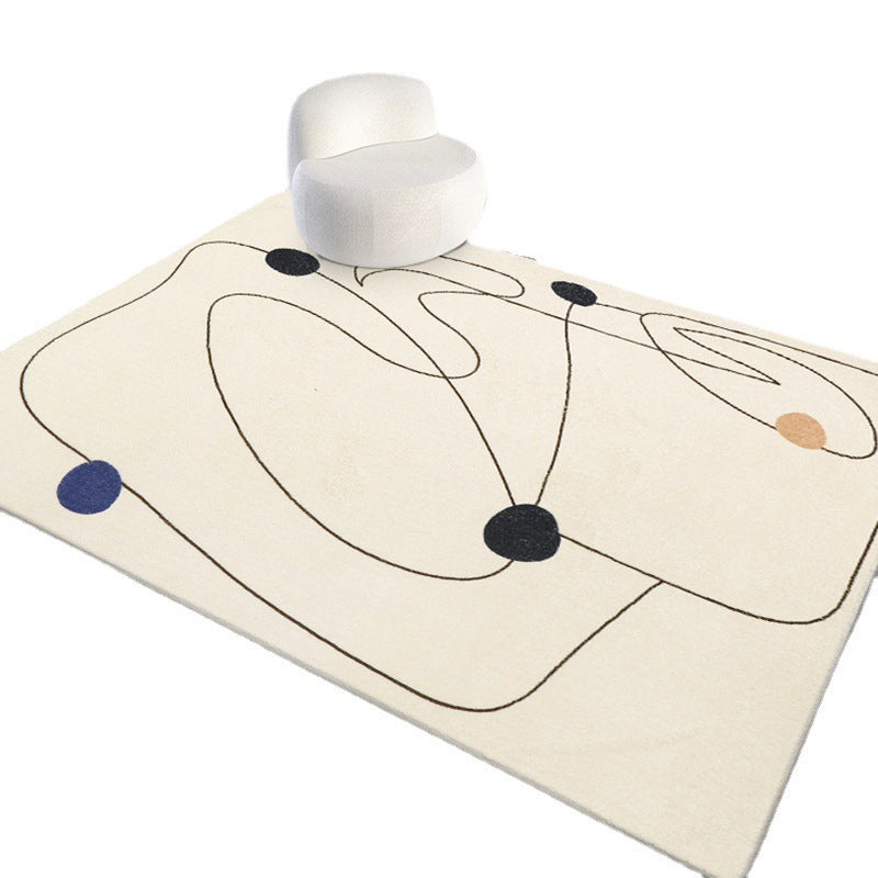 Color Block Line Carpet Indoor Rug Stain Resistant Anti-Slip Pet Friendly Rug for Home