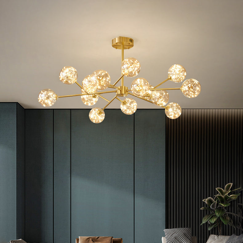 Glass Pendant Light Global Contemporary Gold Hanging Light for Living Room