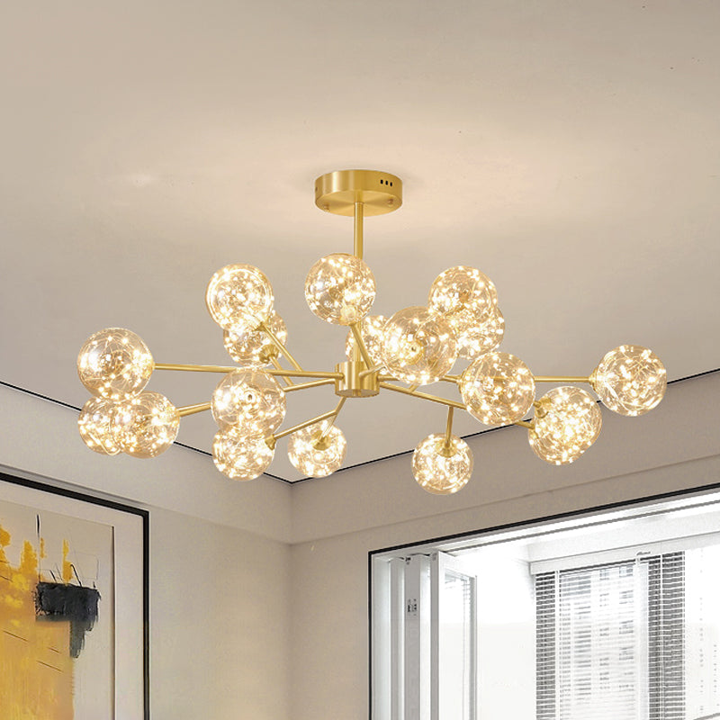Glass Pendant Light Global Contemporary Gold Hanging Light for Living Room