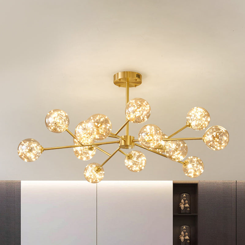 Glass Pendant Light Global Contemporary Gold Hanging Light for Living Room